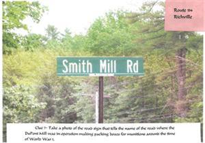 Clue 7: Take a photo of the road sign of the road where the DuPont Mill was in operation during WW I